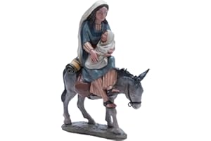 Triciclo Editores Huida Egipto, Virgen con niño |Figuras de Belén |Serie 11cm| Diseñadas por José Luis Mayo |Decoración Navideña |Nacimiento