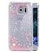 Produktbild EMAXELEERS Samsung Galaxy S7 Hülle Liquid Flüssige Fließend Glitzer Klar Hart Plastik durchsichtig Tasche Handytasche Hülle Schale Etui Für S7,Silver Liquid-Pink Heart
