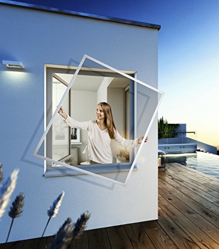 Windhager Insektenschutz Expert Spannrahmen Fliegengitter Alurahmen für Fenster, 140 x 150 cm, weiß - 2