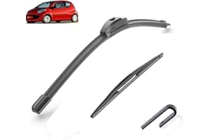 AUTOZONEA Escobillas de limpiaparabrisas de coche compatible con Toyota Aygo Peugeot 107 Citroen C1 MK1 2005 2006 2007 2008 2009 2010 ventana delantera trasera