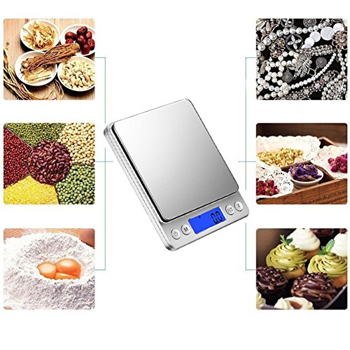 Bilancia Da Cucina Digitale In Acciaio Inox 3000g/0.1g: Alta Precisione Con Funzione Tara E Display LCD Retroilluminato - 5