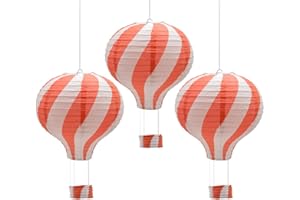 CEEYSEE 3PCS Paper Lanterns 30cm Red Paper Lantern Hanging Hot Air Balloon for Birthday Wedding Christmas Decor Halloween Party Decoration (Red/RQHOS)