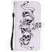 Produktbild Handyhülle Huawei P10 Lite Hülle, Ougger Skull Tasche Leder Schutzhülle Bumper Schale Weich Tasche Magnet Silikon Beutel Flip Cover mit Kartenslot