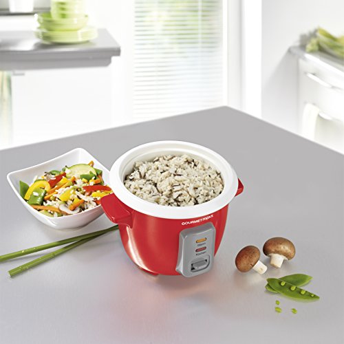 GOURMETmaxx Reiskocher mit Dampfgaraufsatz 400 ml 200 W in Rot - 7