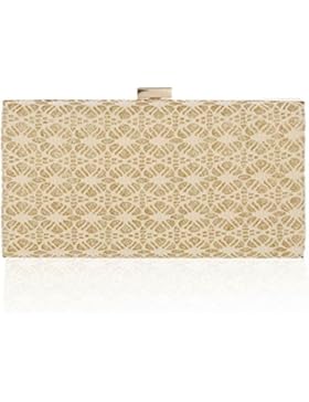 Damara® Damen Stickerei Rechteck Clutch Handtasche In Einfarbig