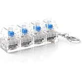 RGB Klavye Fidget Oyuncak Anahtarlık, 4 D&uuml;ğmeli ve Renkli LED Işıklı, Stres Giderme, Evde Odaklanma ve Eğlence i&ccedil;in Taşınabil