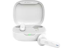 ‎JBL JBL Wave Flex, bezprzewodowe słuchawki douszne, wodoodporne IP54 i IPX2, technologia TalkThru i AmbientAware, 32 godziny odtwarzania, białe