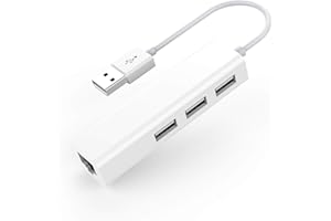 LENTION Hub USB avec 3 Ports USB 2.0 + Ethernet LAN RJ45 Adaptateur USB C Compatible MacBook Pro/Mac Air M1/M2 Chromebook iPad Plus d'appareils de Type C (CB-USB, Blanc)