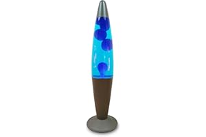 Trendi®16 Inches Tall/Aluminium Base/Soothing Motion/Lamp for/Relaxation/Room Decoration/Cable 1.6m (Blue Wax/Light Blue Liquid)
