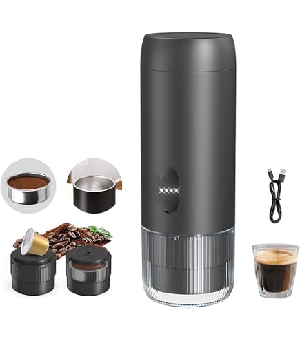 FSYH Macchina Caffè Espresso Portatile Elettrica – 18 Bar, Compatibile Nespresso E Caffè Macinato, Ricarica USB (2000 MAh) – Ideale Per Viaggi - 2