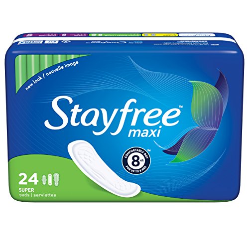 StayfreeSuper Maxi Pads, 24 Count (Pack Of 2)