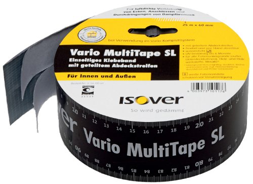 Isover Vario Multitape SL 25 m x 60 mm Klebeband mit geteiltem Abdeckstreifen für Dampfsperrfolien