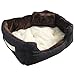 Produktbild Eyepower Hundebett Tierbett Braun Weiß Lammfellimitat ca. 52x40x16cm mit Innenkissen + Schmusekissen + Pipi-Schutz-Unterlage