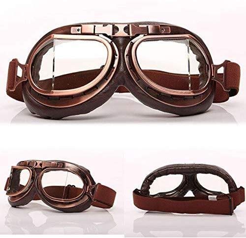JMB DFGDH Antivento Occhiali Universale Pilot Vintage Motorcycle Biker Goggles Occhiali for Casco Aperto del Fronte Mezzo di Motocross Occhiali Moto di personalità di Modo (Color : X-Clear)