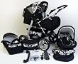 Clamaro 'VIP 2018' Premium Kinderwagen 3 in 1 Kombi (10 Farben) Kinderwagenkombi Komplettset mit Soft Babywanne, Sport Buggy und inkl. Clamaro JUNO Autositz Babyschale Gruppe 0+ (0-13 kg) by Kunert