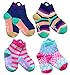 Girls Baby Socks With Easy Pull Loops Seamless Toe, 1-3 yr. Purple Multi/Pink Polkadots/Stripes