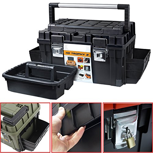 Kunststoff Werkzeugkoffer HD Box Trophy 2 Plus, 80x35,5cm Kasten Werzeugkiste Sortimentskasten Werkzeugkasten Anglerkoffer