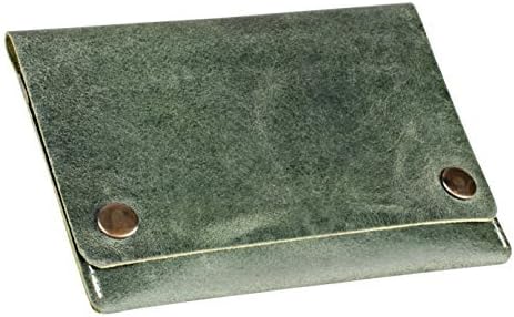 Genuine Leather Passport Cover with Snaps (Green)