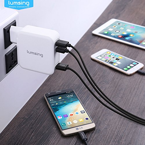 Lumsing Quick Charge 3.0 35W USB Ladegerät Wand Ladeadapter, 1 Port QC3.0 + 2 Port mit Smart IC Technologie Wall Charger für iPhone7/ 7Plus, iPad, HTC One A9/M9, Nexus 6, LG G5 V10 ,Smartphones Tablets und andere USB-ladende Geräte (Weiß) - 6
