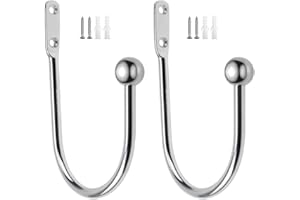 DXLing 2 Stück Raffhalter Metall Chrom Gardinenhalter Raffhalter Wandbefestigung U-Form Raffbügel für Vorhänge Vorhang Holdbacks Tieback Hooks Dekorativer Raffhalter für Gardinen Haus Dekoration