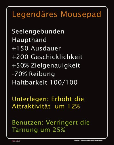 Mousepad Legendäres Mousepad Grösse 19x24 cm - EPDM-Kautschuk, fest, elastisch, abriebsicher, PVC-frei