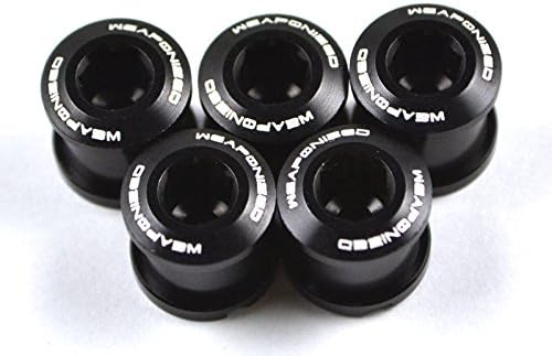 Weaponized Chain Ring Bolts x5-Single Ring-Black