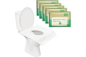 Sawanork 50 Pcs Flushable Paper Toilet Seat Covers for Adults and Kids, Disposable Travel Essential Accessories for Airplane, Road Trips, Camping