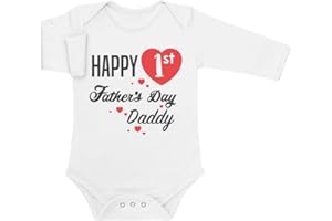 SHIRTGEIL Body de manga larga para bebé - Happy first Father's Day Daddy Gift