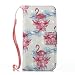 Produktbild Kucosy iPhone 7/8 3D Gemaltes Muster PU Leder Folio Brieftasche Schutzhülle Wunderschönen Malerei Tasche Hülle Anti-Scratch Handytasche Backcover für iPhone 7/8, Blume&Flamingo