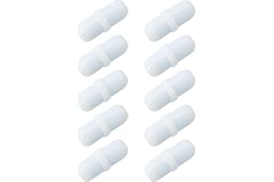 QUARKZMAN Magnetic Stirring Rod Stirring Magnet 20 mm / 0.79 Inch Cylinder Shape PTFE Coating White for Laboratory Pack of 10