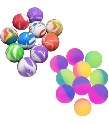 20 Balles Rebondissantes Fluorescentes – Caoutchouc Souple Pour Enfants – Jeux Extérieurs Et Fêtes
