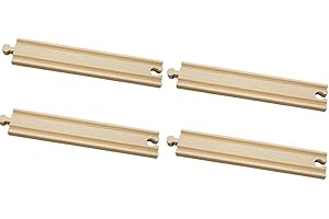 Fun World Toys Eisenbahnzubehör Holzeisenbahn Sortiment - Schienen Set für die BRIO Bigjigs Thomas Eisenbahn (17cm Gerade Gleise)