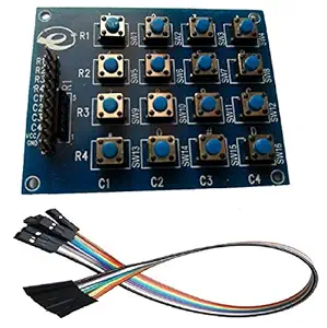 Embeddinator's 4X4 Switch Matrix Keypad Module with 10-Pin Wires for Raspberry Pi, Arduino, ARM, DSP, AVR, PIC, 8051