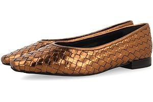 GIOSEPPO Bailarinas Color Bronce de Piel Trenzada para Mujer eisgarn