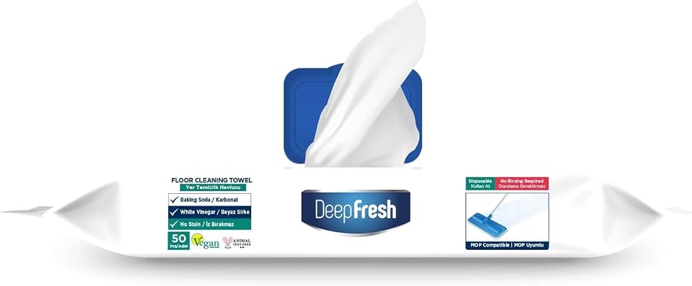 Deep Fresh Mop Uyumlu İz Bırakmaz Yer Temizleme Havlusu 50 Yaprak