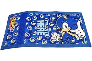 Verona Originals Sonic I'm Outta Here Tri-Fold Coin Boys Wallets for Kids Gifts Purse Christmas Teenagers Money Bag Folding Wallets for Kids Zip Pocket Essentials Coins Wallets