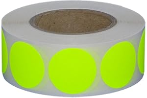 SIMHOA Markierungspunkte/Klebepunkte auf Rolle - Ø 30 mm - 1.000 Stück (Leuchtgelb)