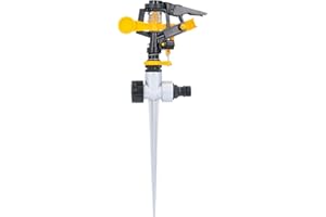 Impulse Impulse 450 m² Abdeckung Metall Spike Sprinklersystem für Outdoor Garten Rasen und Pflanzen 360 Grad drehbar für gleichmäßige Wasserverteilung, Tough Master