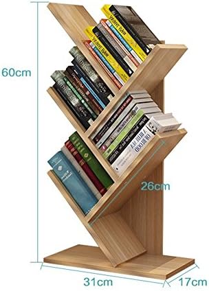 Bookshelf Simple Bookshelf Desktop Tree Small Bookshelf Children's Easel Student Desktop Shelves Office Storage Rack Storage Rack Solid Wood Shelves ( Color : Light wood , Size : Five )