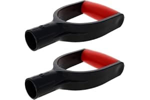 MroMax 2Pcs Shovel D Grip Handle, 1-1/4" Inner Diameter 32mm PVC Spade Snow Shovel Replacement Handle Garden Accessories for Digging Raking Tool