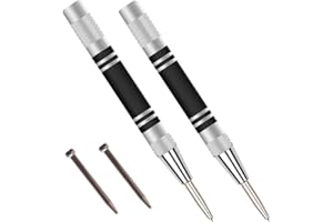 DRSN Automatyczne ziarna, 130 mm, sprężynowy otwór środkowy, z regulowanym uderzeniem, narzędzie do wycinania środka do metalu lub drewna, z 2 zapasowymi końcówkami