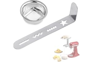 DRSN Spritzgebäckvorsatz, für Fleischwolf, perfekt zum Backen, vier Formen, Edelstahl, passend MUM4, MUM Serie 2 und MUM 5