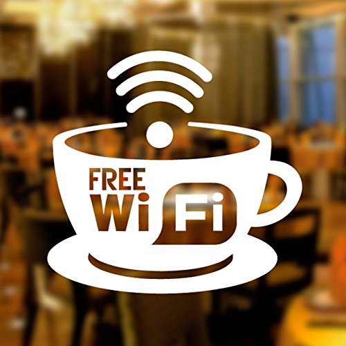 Free Wifi Tasse Fensteraufkleber Vinyl Aufkleber Grafik Cafe Geschäft Salon Bar Restaurant Frei W-lan