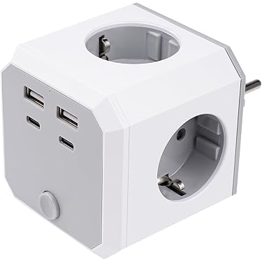 Presa Doppia ALM K0850 Senza Interruttori – Colore Argento, 13A, Design Curvo
