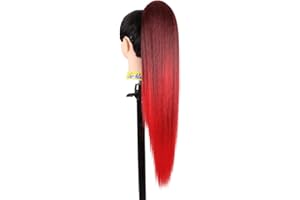 SER MULHER Extension Coda Di Cavallo MARILIA, Capelli Lunghi e Lisci, 70 cm TERMOFIBRA (T1B-RED Red Degradee)