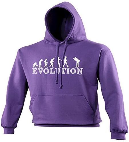 EVOLUTION PHOTOGRAPHER (XXL - PURPLE) NEW PREMIUM HOODIE - slogan funny clothing joke novelty vintage retro top mens ladies girl boy sweatshirt men women hoody hoodies fashion urban cool geek shirt lens camera photo slr flashgun flash film bag battery digital lenses filters memory cards tripod case bag paper day for him her brother sister mum dad daddy father mother mummy birthday ideas Christmas present gift S M L XL 2XL - by Fonfella