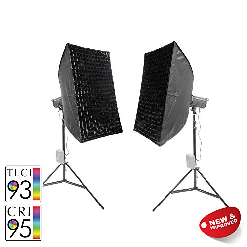 PIXAPRO® LED100D MKII+ Twin Kit With Softbox Daylight LED Continuous Studio Video Interview Film Light Bowens S-Type Fit Remote Dimmable Video Continuous Constant Light Green Screen Film Marketing Movie Lighting Still Life Portrait (Improved Colour) CRI>94 *2 Year UK Warranty *Fast Delivery *UK Stock *VAT Registered … (Twin Kit, With Softbox)