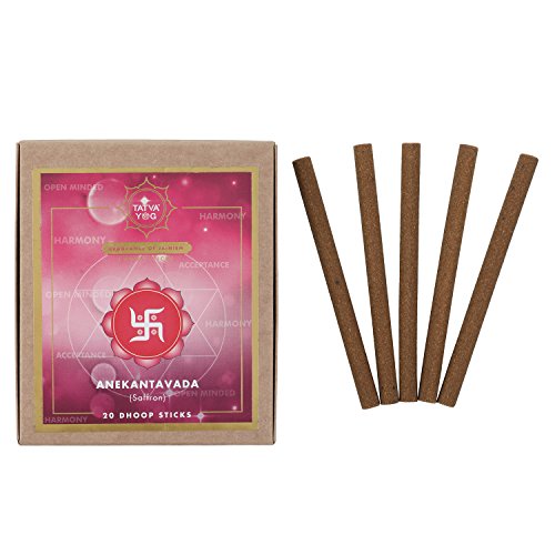 Tatva Yog Anekantavada Dhoop Sticks with Stand Holder for Daily Pooja|Festive|Office|Scented Natural Dry Dhoop Batti for Positive Energy|Good Health & Wealth (Pack of 1 | 20 Sticks Per Pack)