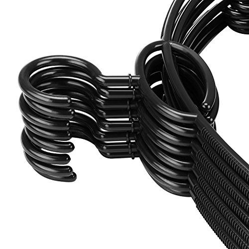 logei® 10St Kunststoff Kleiderbügel Wäschebügel Multifunktionsbügel plastic hanger Bügel mit Krawattenstange Anti-Rutsch Schwarz - 2