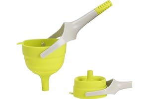 VirtuGro Imbuto Cucina Imbuto per Marmellata Silicone Grande Imbuti Pieghevoli Portatili Imbuti con Manico a Bocca Larga per Cottura e Conservazione Verde 9cm